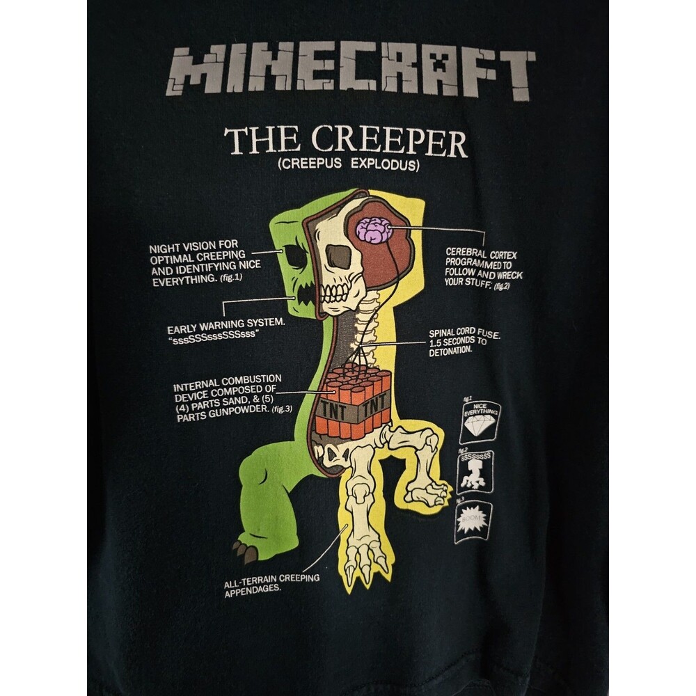 Minecraft T-Shirt Boys Blue Long Sleeve Tee Size Youth Small